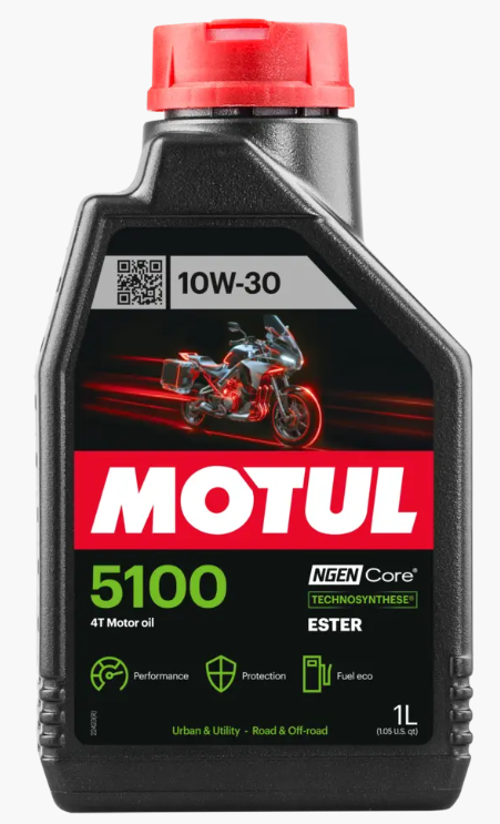 Envase de aceite MOTUL MOTUL 5100 10W30 4T - QT 1LT grado 10W30 - Lubricentro Piloto
